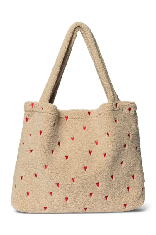 STUDIO NOOS Taška Mom - Bag - Ecru Teddy Hearts