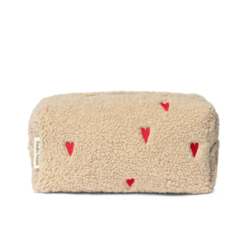 STUDIO NOOS Pouzdro Ecru Teddy Hearts