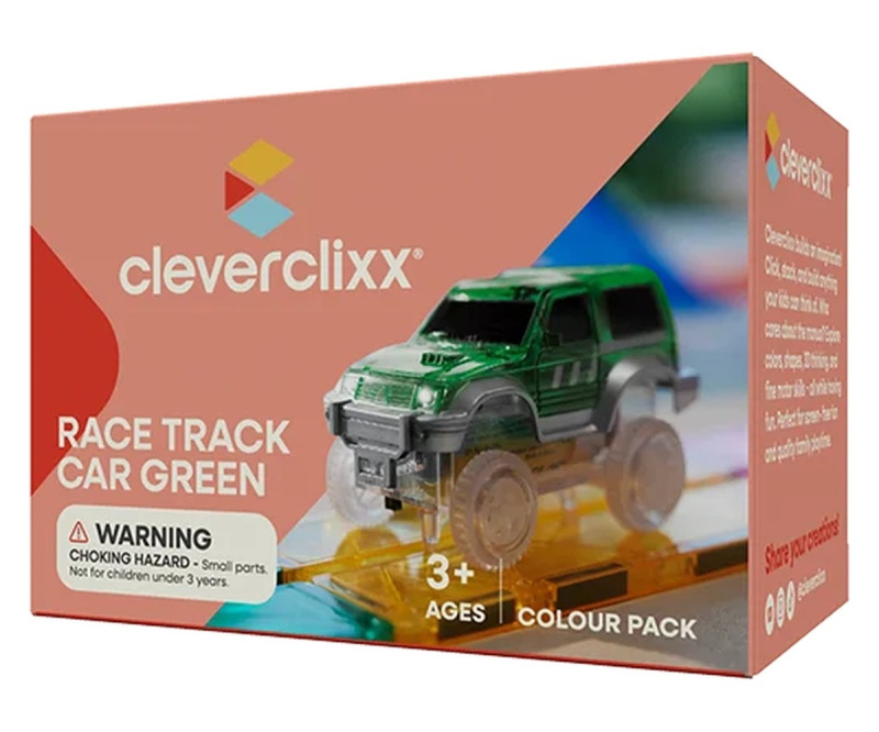 Cleverclixx – Magnetická závodní dráha – Autíčko zelené – 1 ks