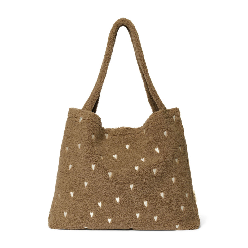 STUDIO NOOS Taška Mom - Bag - Brown Teddy Hearts
