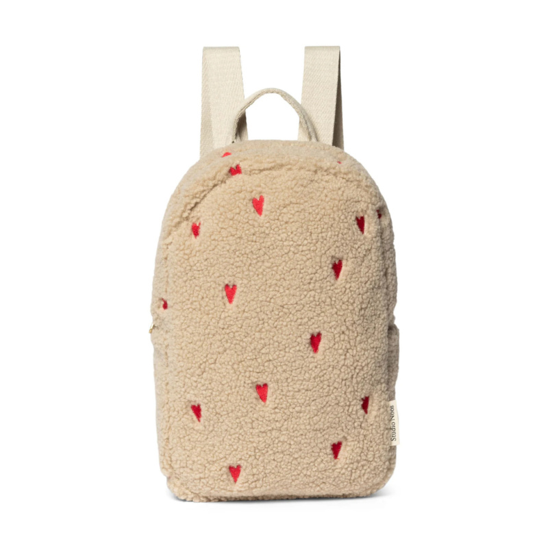 STUDIO NOOS Mini batoh - Ecru Teddy Hearts