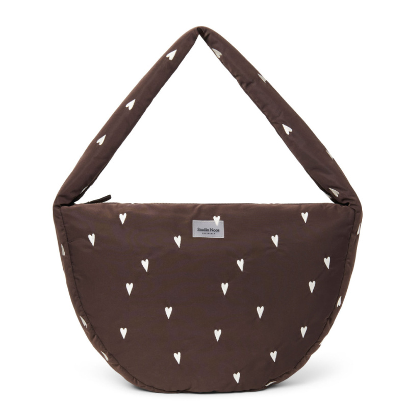 STUDIO NOOS Taška Cross body  Puffy - Brown Hearts