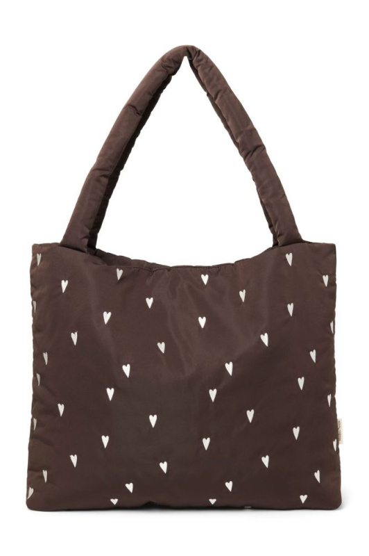 STUDIO NOOS Taška mom bag Puffy - Brown Hearts