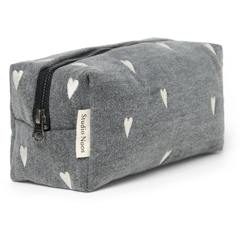 STUDIO NOOS Pouzdro - Denim Grey Hearts