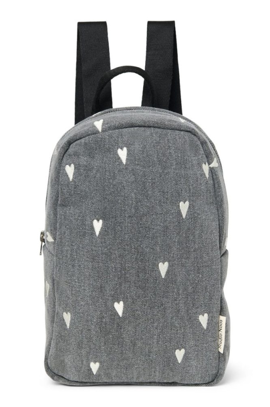 STUDIO NOOS Mini batoh - Denim Grey Hearts