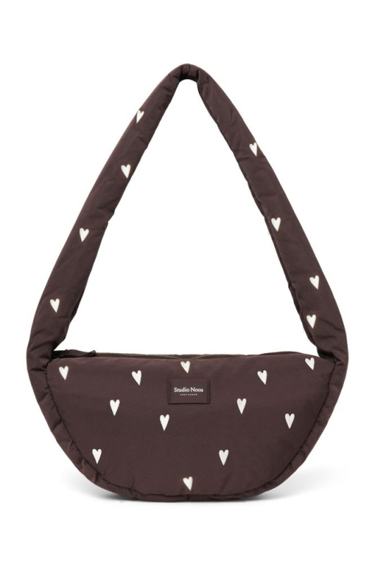 STUDIO NOOS Taška Cross body Puffy Mini -  Brown Hearts