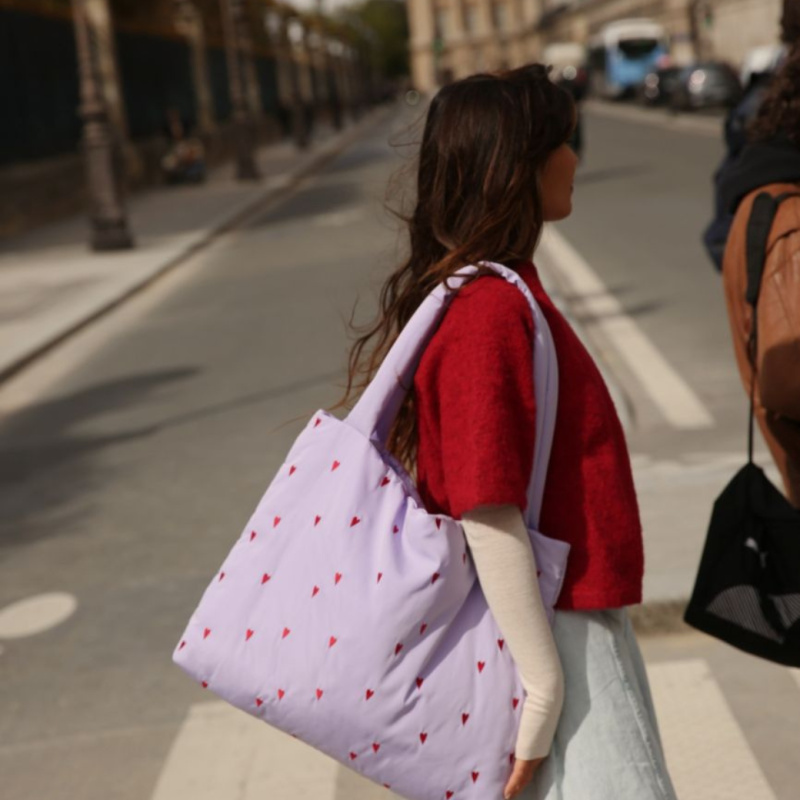 Studio Noos Puffy MOM BAG Purple Hearts