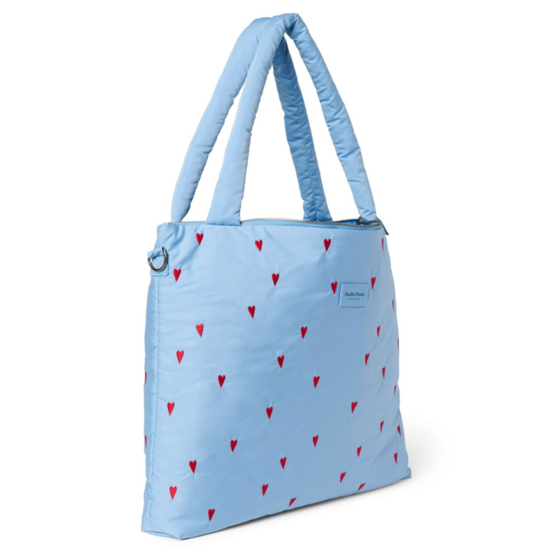 Studio Noos Puffy DIAPER BAG přebalovací taška Light Blue Hearts
