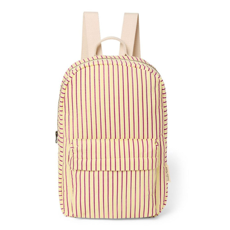 STUDIO NOOS Midi batoh Poplin - Butter Yellow Striped