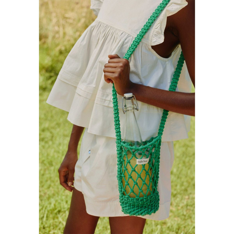 STUDIO NOOS Taška Macrame Bottle - Green