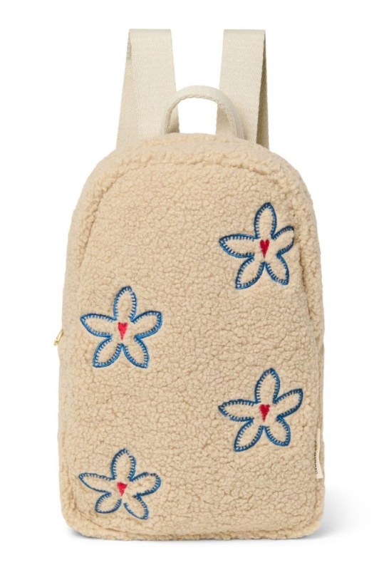 Studio Noos Teddy Mini batůžek Ecru Flower Heart