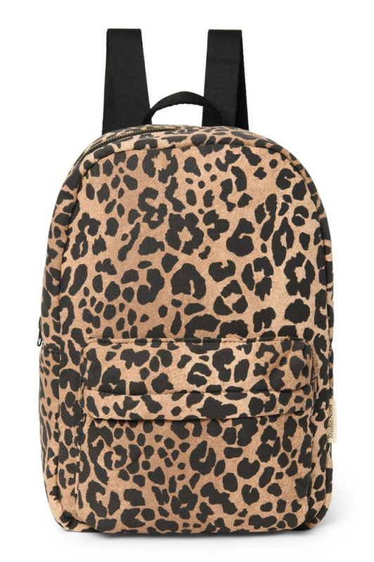 Studio Noos Cotton Midi BACKPACK batůžek s přední kapsou Brown Leopard