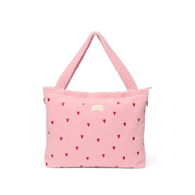 Studio Noos Teddy DIAPER BAG - přebalovací taška | Light Pink Hearts