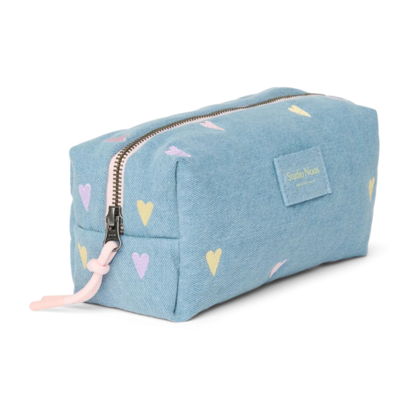 Studio Noos Denim POUCH - kabelka | Hearts Light Blue Hearts