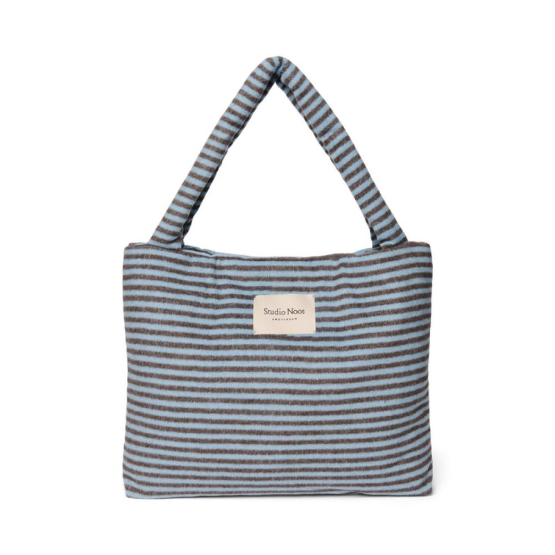 Studio Noos VLNĚNÁ MOM BAG | Stripy Wool Light blue Brown