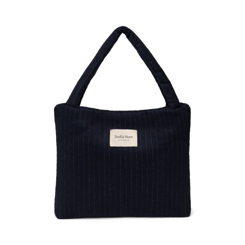 Studio Noos Flannel Chalkstripe MOM BAG Dark Blue
