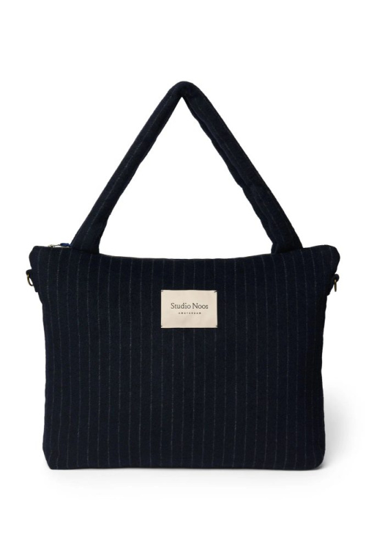 Studio Noos Flannel Chalkstripe DIAPER BAG Dark Blue
