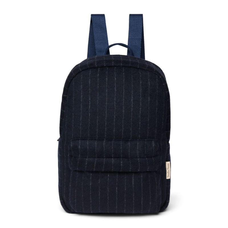 Studio Noos Flannel Chalkstripe Midi BACKPACK - batůžek Dark Blue