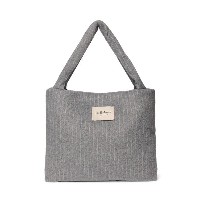 Studio Noos Flannel Chalkstripe MOM BAG Light Grey