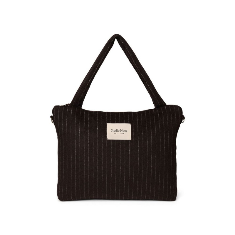 Studio Noos Flannel Chalkstripe DIAPER BAG Brown