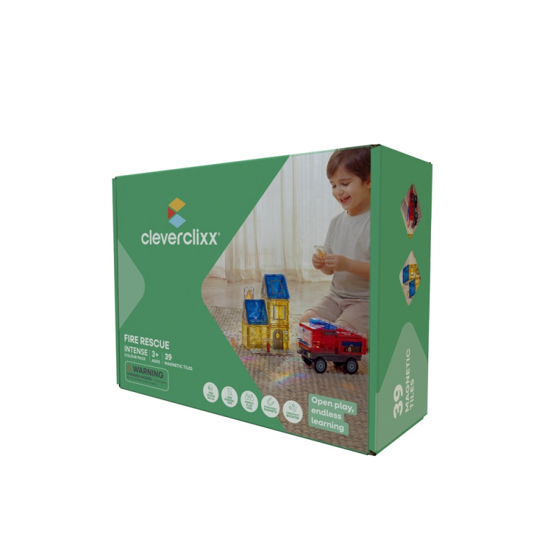 Cleverclixx magnetická stavebnice Fire Rescue pack intense (39 ks)