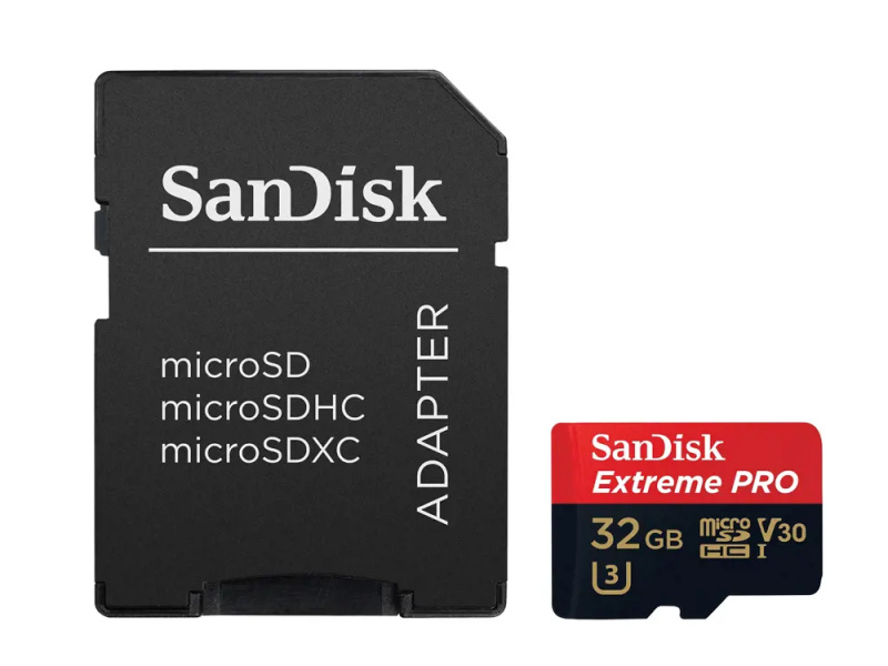 SanDisk Extreme Pro microSDHC 32 GB A1 Class 10 UHS-I V30 + adaptér