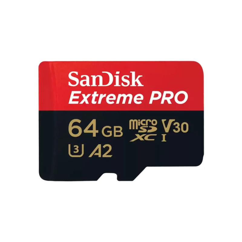 SanDisk micro SDXC karta 64GB Extreme PRO + adaptér SDSQXCU-064G-GN6MA