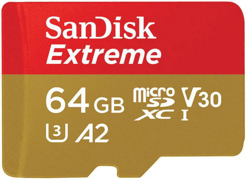 SanDisk micro SDXC karta 64GB Extreme Action Cams and Drones + adaptér SDSQXAH-064G-GN6AA