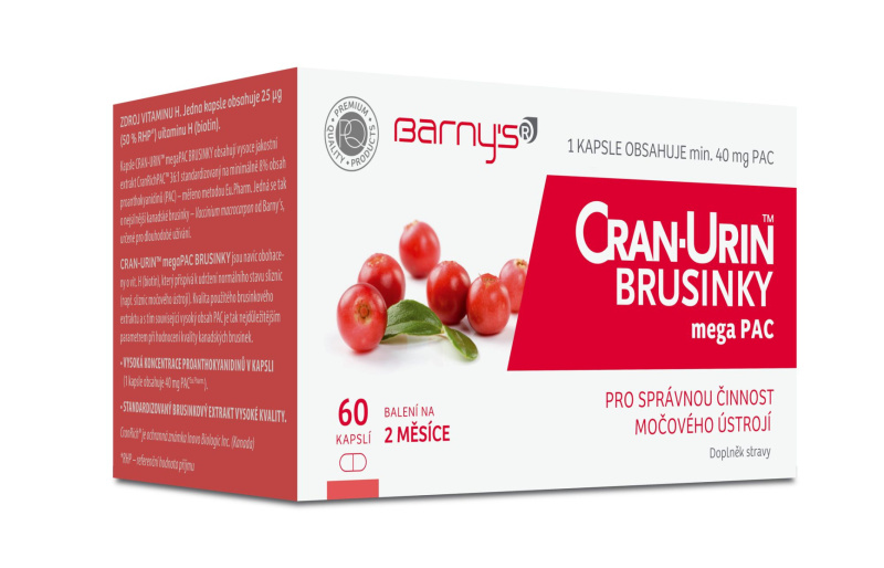 BARNY´S Cran-Urin megaPAC brusinky 60 kapslí