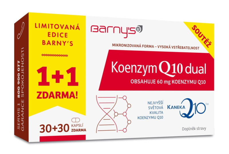 BARNY´S Koenzym Q10 dual limitovaná edice 30 + 30 kapslí ZDARMA