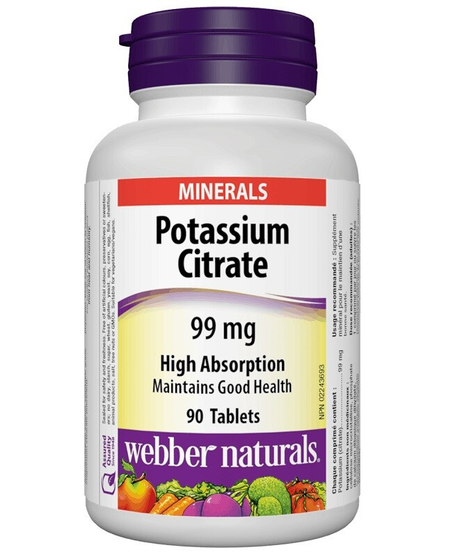 Webber Naturals Potassium Citrate (draslík) 90 tablet