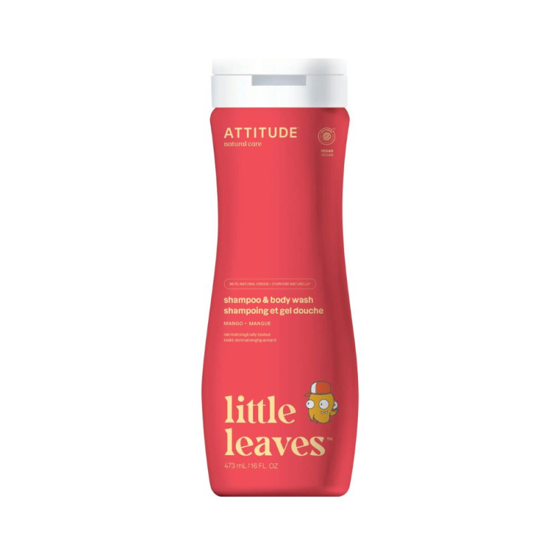 ATTITUDE Little leaves dětské mýdlo a šampon s vůní manga 473 ml