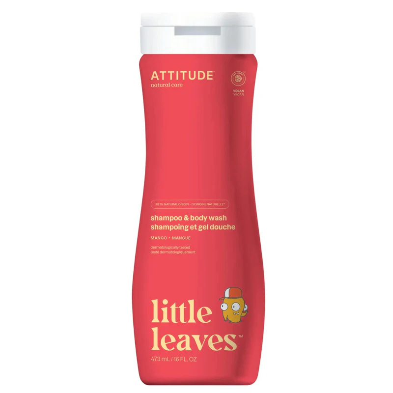 ATTITUDE Little leaves dětské mýdlo a šampon s vůní manga 473 ml