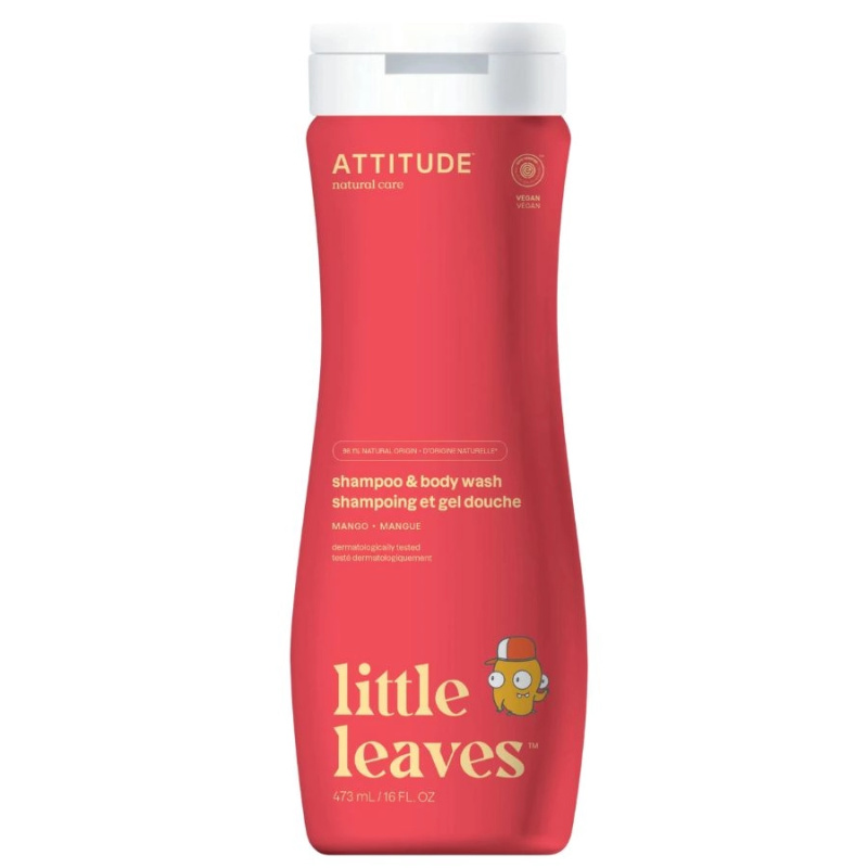 ATTITUDE Little leaves dětské mýdlo a šampon s vůní manga 473 ml