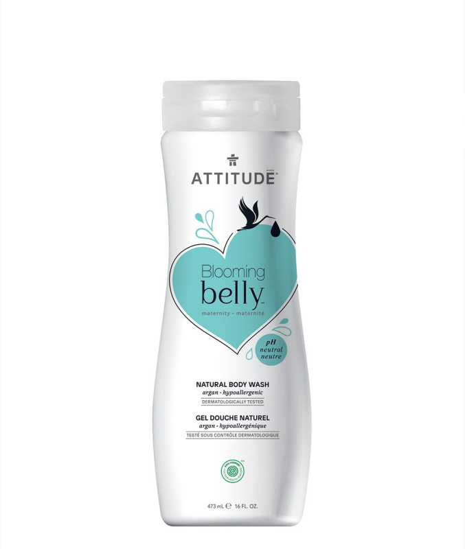 Přírodní tělové mýdlo  ATTITUDE Blooming Belly nejen pro těhotné s arganem 473 ml