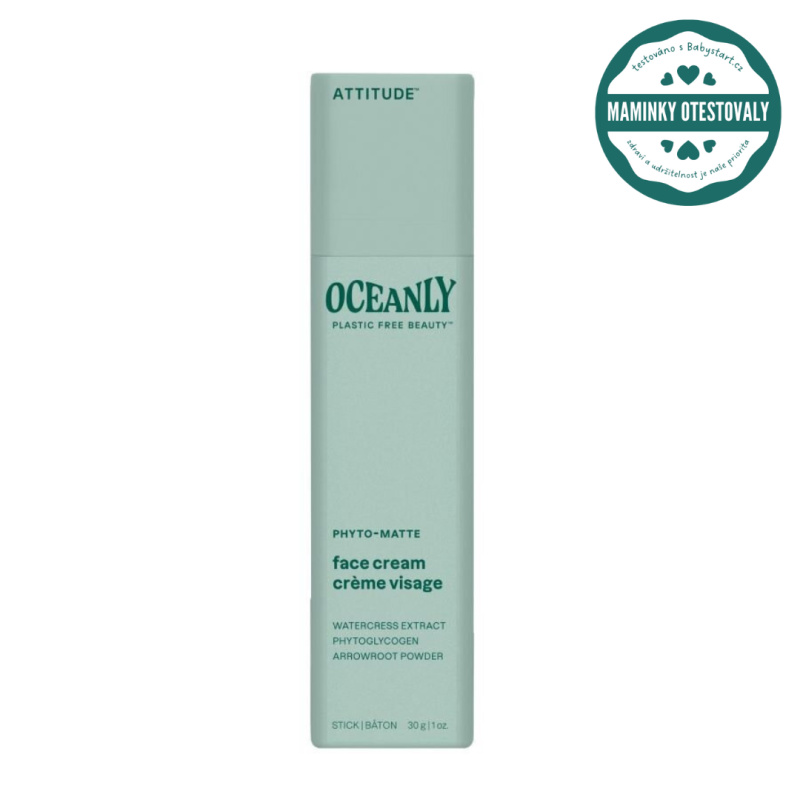 Zmatňující  tuhý krém ATTITUDE Oceanly pro smíšenou pleť 30 g