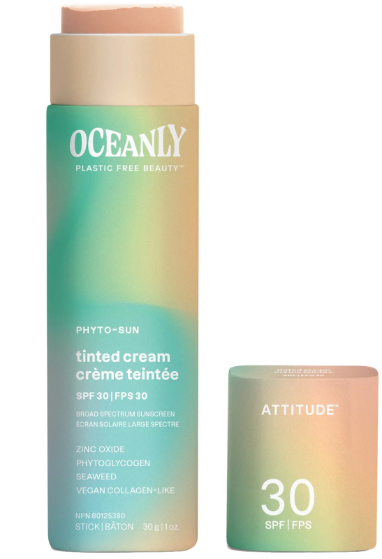 Attitude Oceanly Plastic Free Beauty tónující hydratační krém SPF 30 30 g