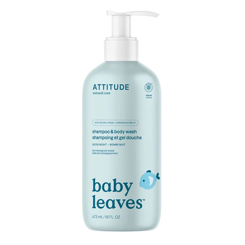 ATTITUDE Baby leaves good night dětský šampon a tělové mýdlo 473 ml