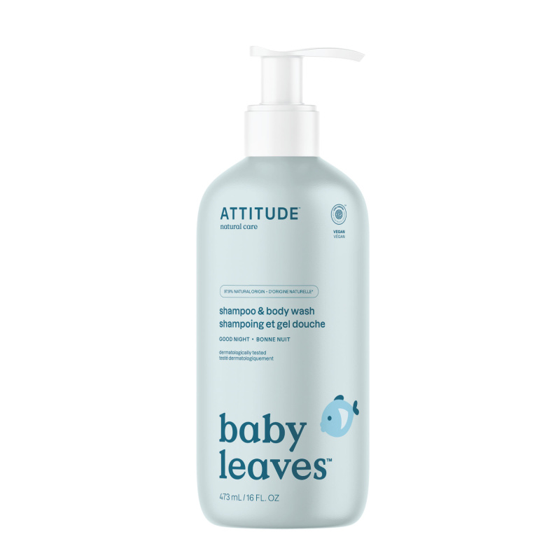 ATTITUDE Baby leaves good night dětský šampon a tělové mýdlo 473 ml