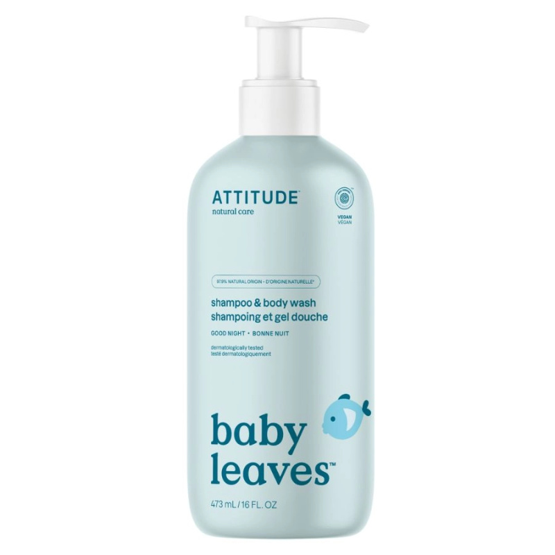 ATTITUDE Baby leaves good night dětský šampon a tělové mýdlo 473 ml