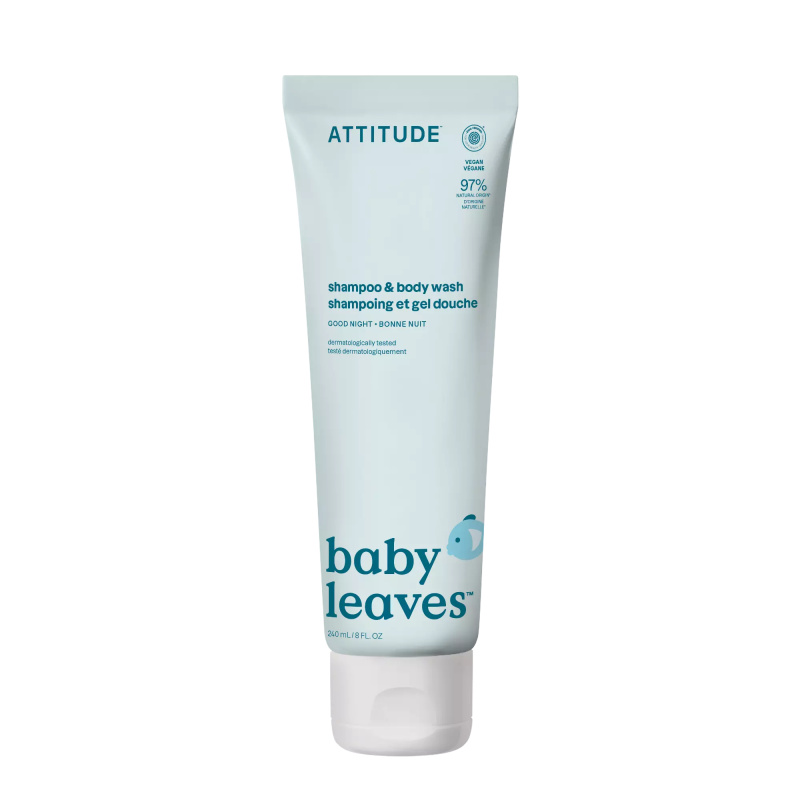 ATTITUDE Baby Leaves Dětské tělové mýdlo a šampon 2v1 Good Night 240 ml