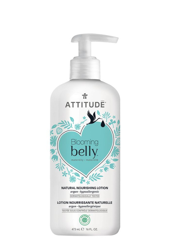 Přírodní vyživující tělové mléko  ATTITUDE Blooming Belly nejen pro těhotné s arganem 473 ml