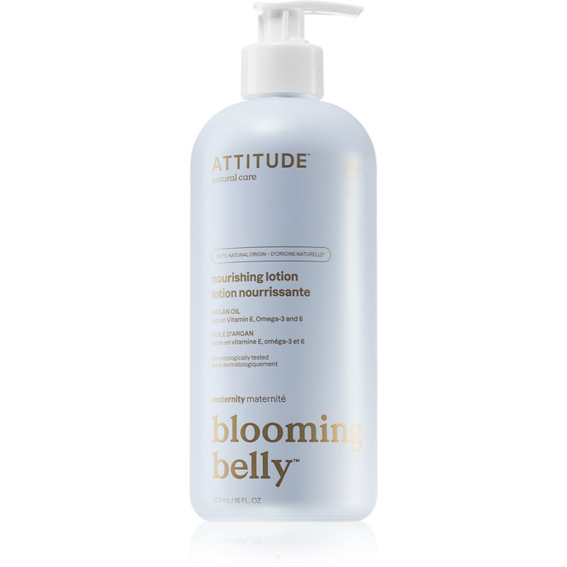 Přírodní vyživující tělové mléko  ATTITUDE Blooming Belly nejen pro těhotné s arganem 473 ml