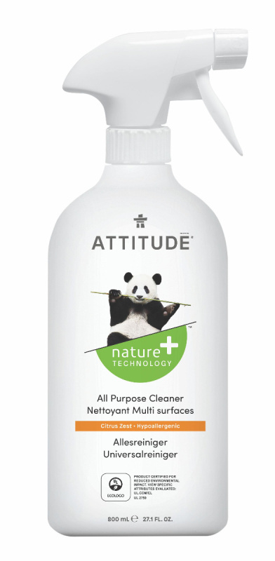 Univerzální čistící prostředek ATTITUDE s vůní citronové kůry s rozprašovačem 800 ml