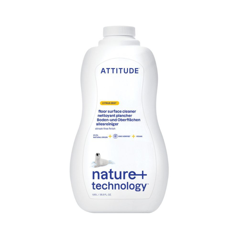 Čistící prostředek na podlahy a dřevo ATTITUDE s vůní citronové kůry 1050 ml