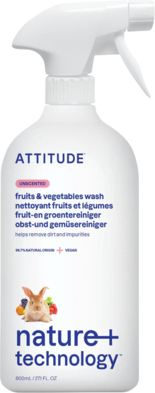 Čistič na ovoce a zeleninu ATTITUDE 800 ml