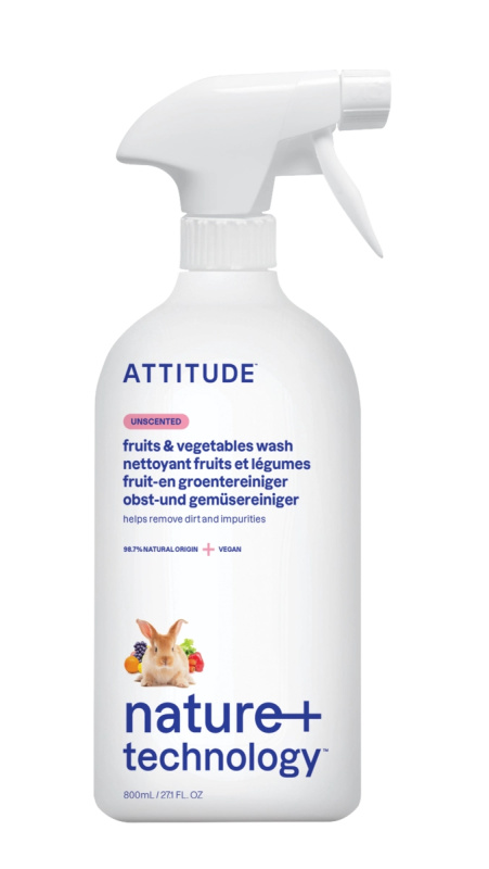 Čistič na ovoce a zeleninu ATTITUDE 800 ml
