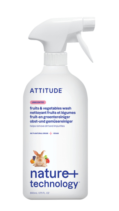 Čistič na ovoce a zeleninu ATTITUDE 800 ml