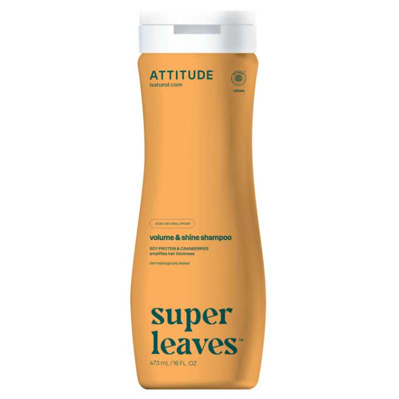 Přírodní šampón ATTITUDE Super leaves s detoxikačním účinkem - lesk a objem pro jemné vlasy, 473 ml