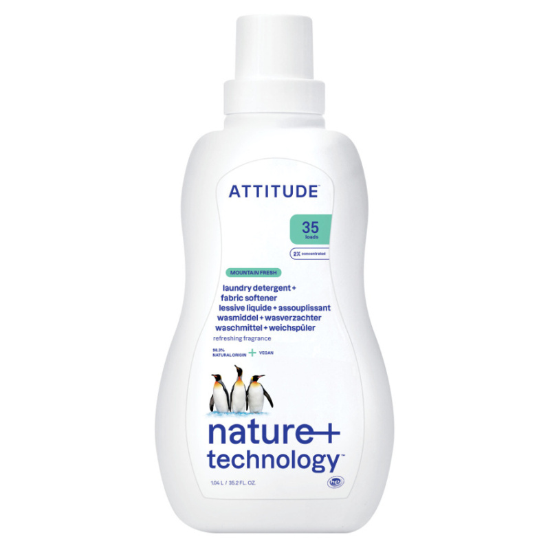 Prací gel a aviváž (2 v 1)  ATTITUDE s vůní Mountain Essentials 1050 ml (35 dávek)